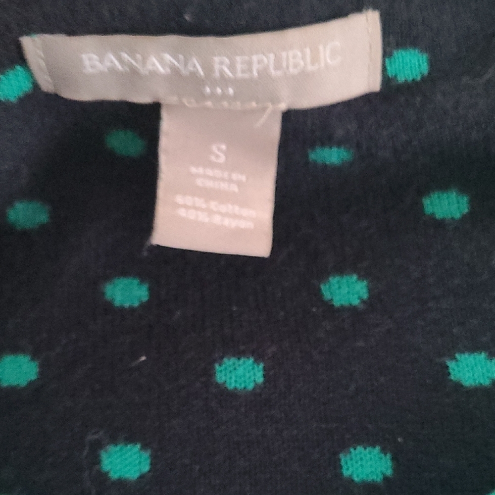 Banana Republic Green Polka Dot Cardigan - Picture 2 of 3
